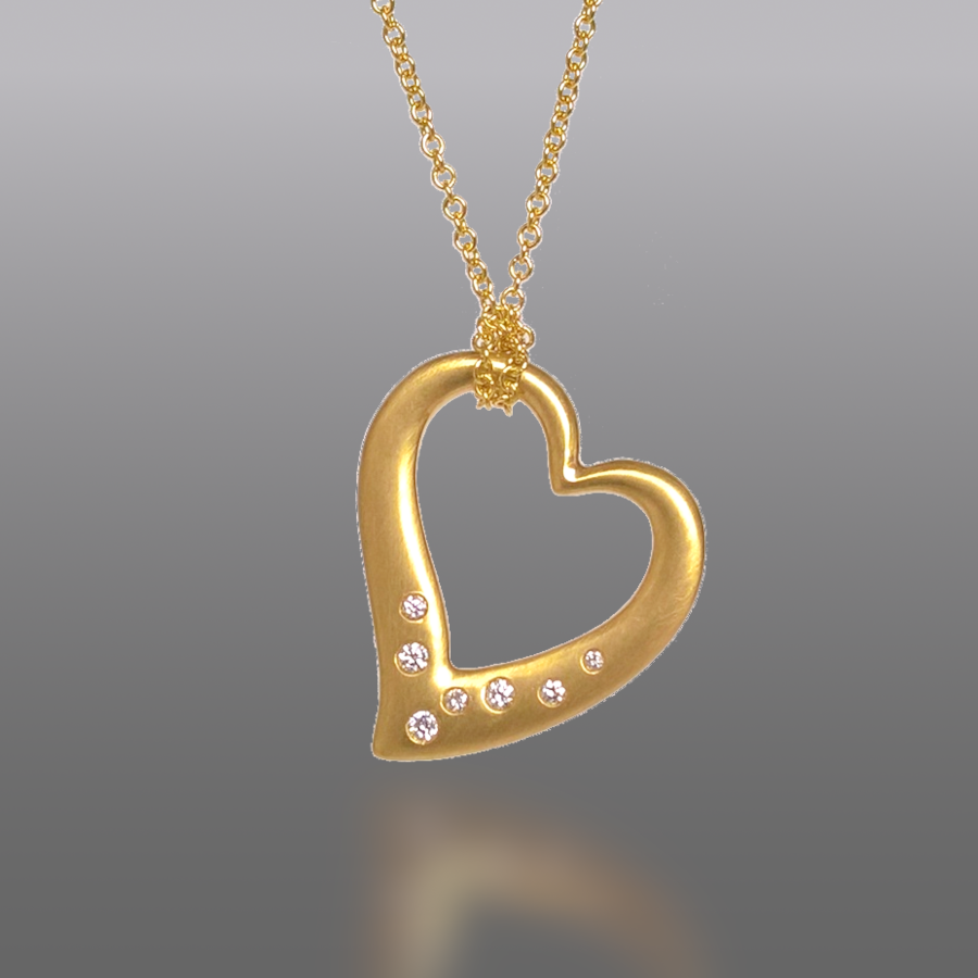 Heart Diamond Pendant — Pratima Design Fine Art Jewelry Maui, Hawaii