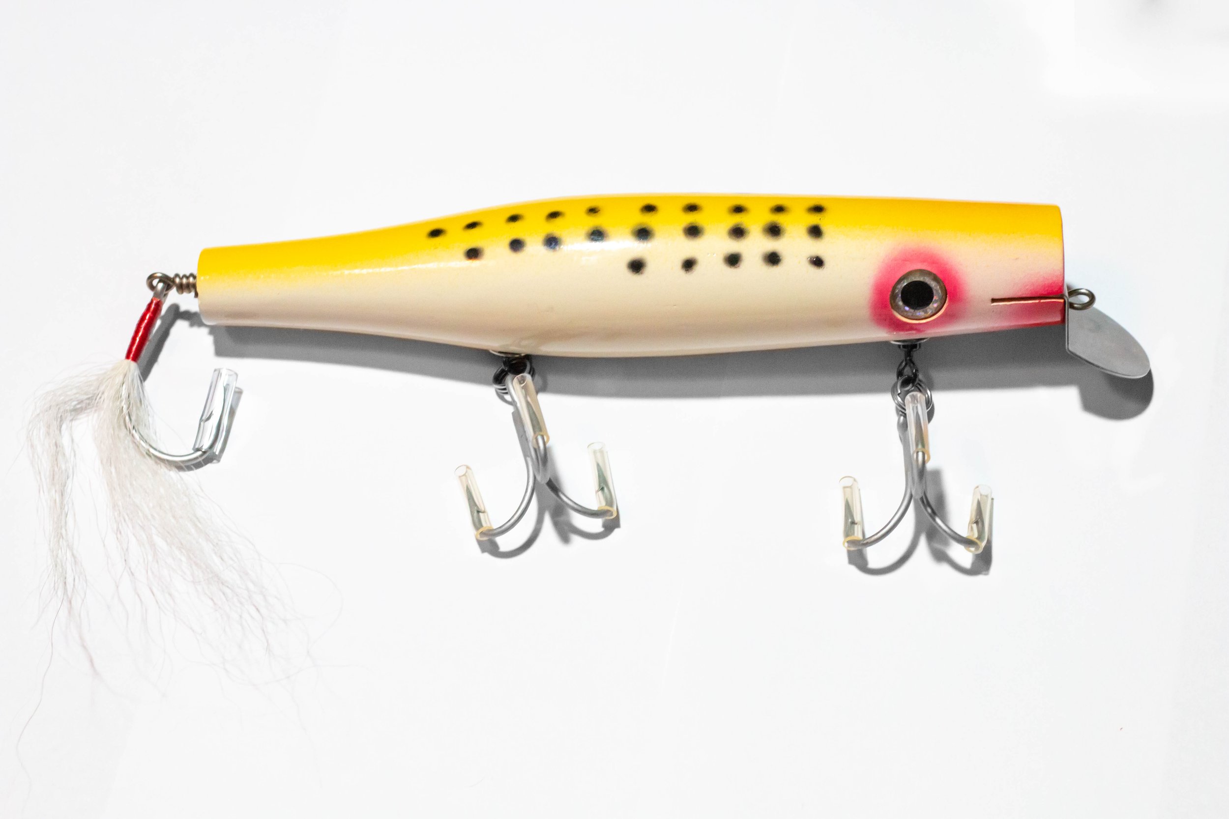 1 Gibbs Lures WOOD! PRO SERIES Danny Surface Swimmer WHITE 1 1/2 oz FREE SHIP 
