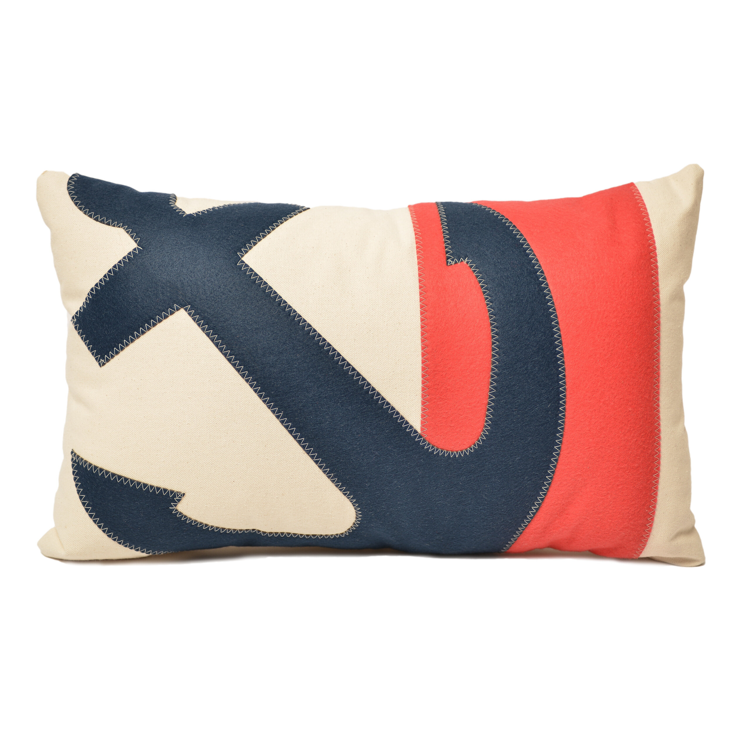 Lumbar Support Pillow, Cream, Navy Blue, Red & Coral Throw Pillows for Bed,  Large Couch Pillows Set, or Outdoor Lumbar Southwestern Decor 