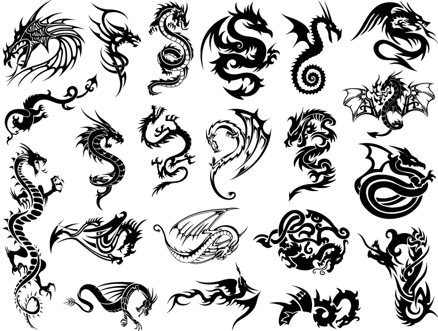 Dragon Decals for Glass Ceramic or Enamel Ceramic Decals Glass Fusing Decals Ceramic Overglaze Transfers