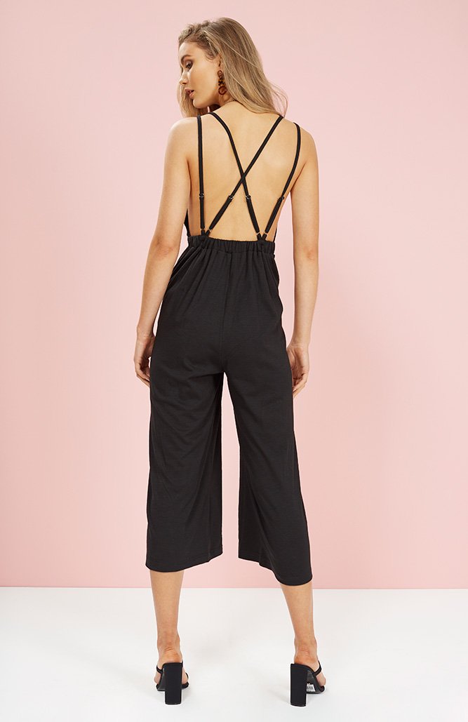 plunge front jumpsuit