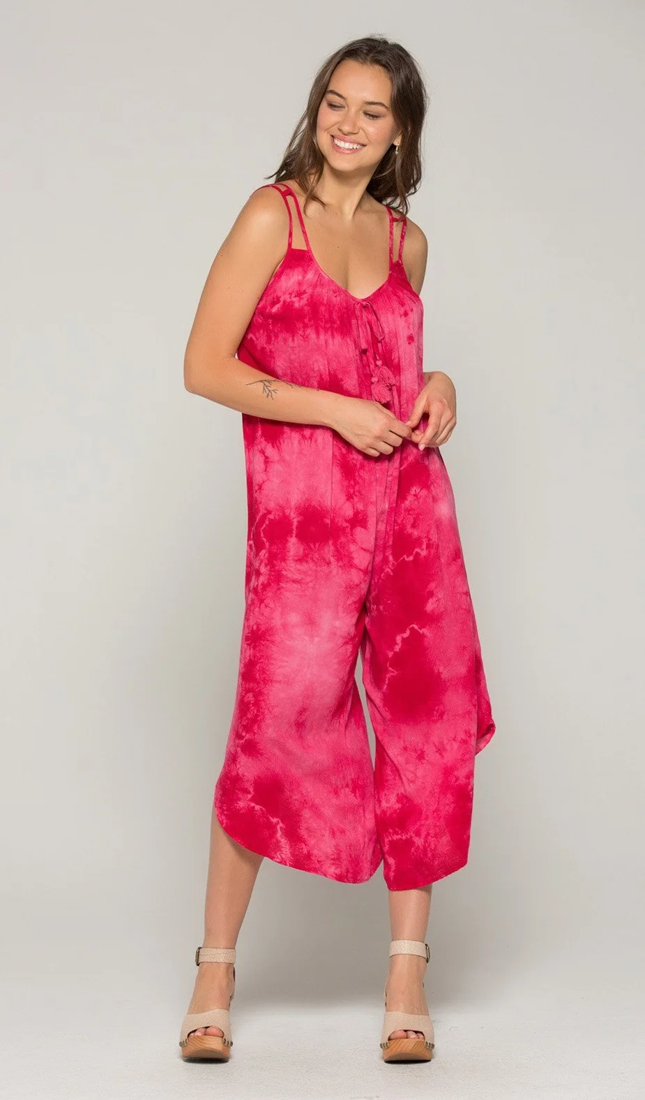 red tie jumpsuit