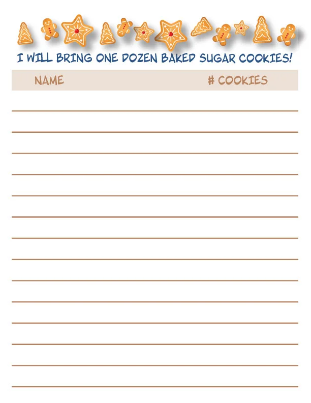Christmas Cookie Event Slide Flyers And Forms A Friend Design LLC Graphic DesignClients Ly Purchasing Store
