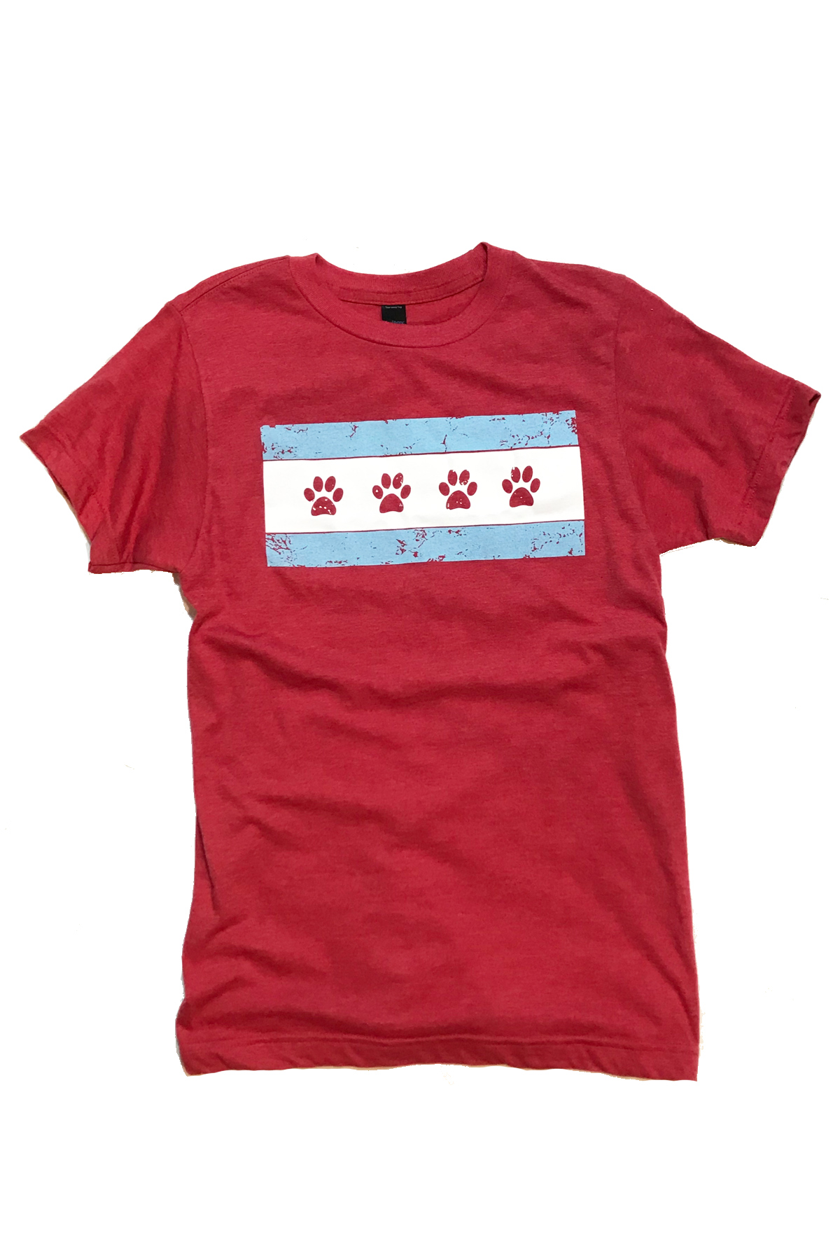 Chicago Paw Flag Unisex T-Shirt - Heather Red — Liberation Press