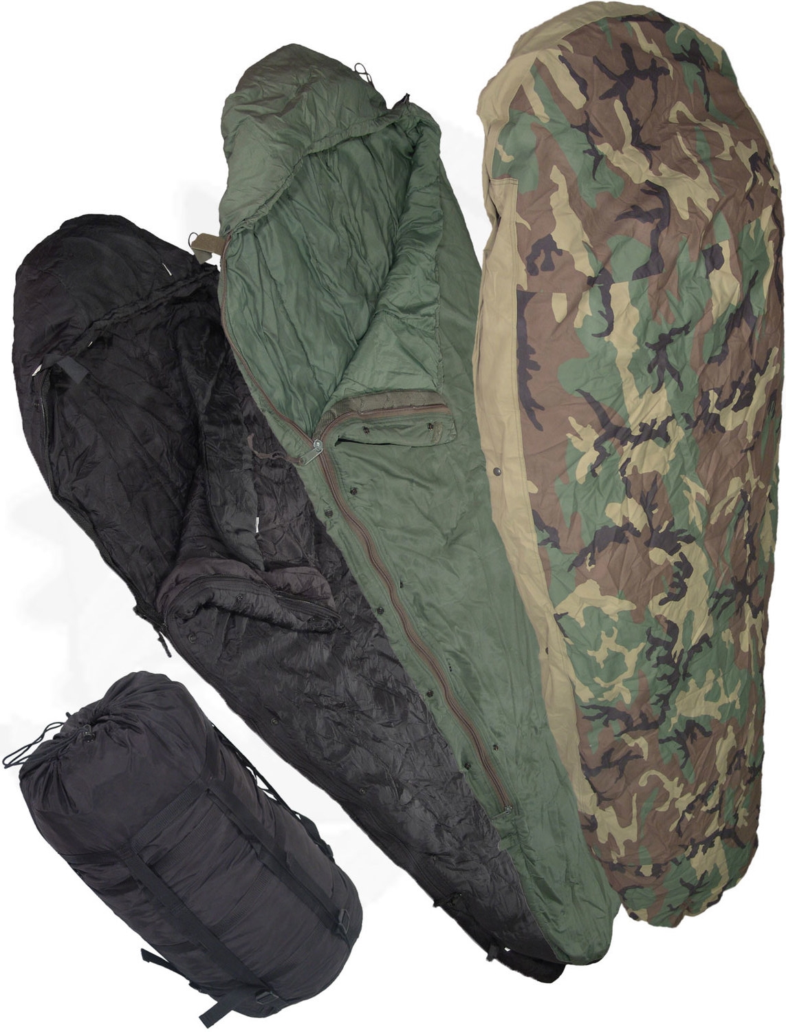 US Military Issue MSS Sleep System Green Patrol Sleeping Bag with Stuff Sack 