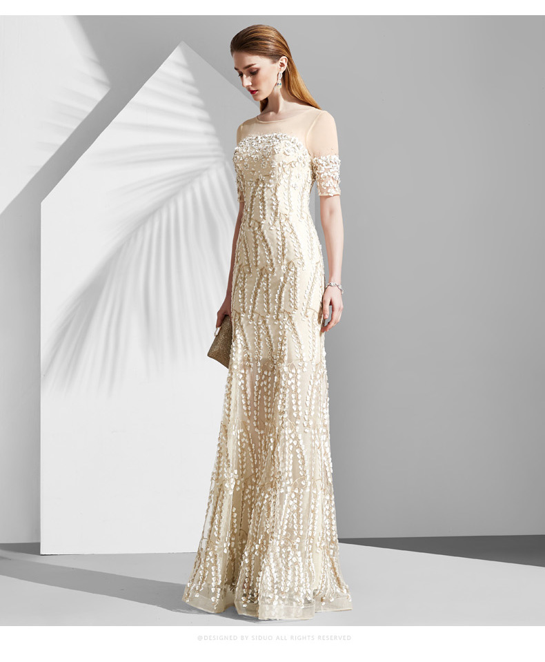 champagne colored cocktail dress