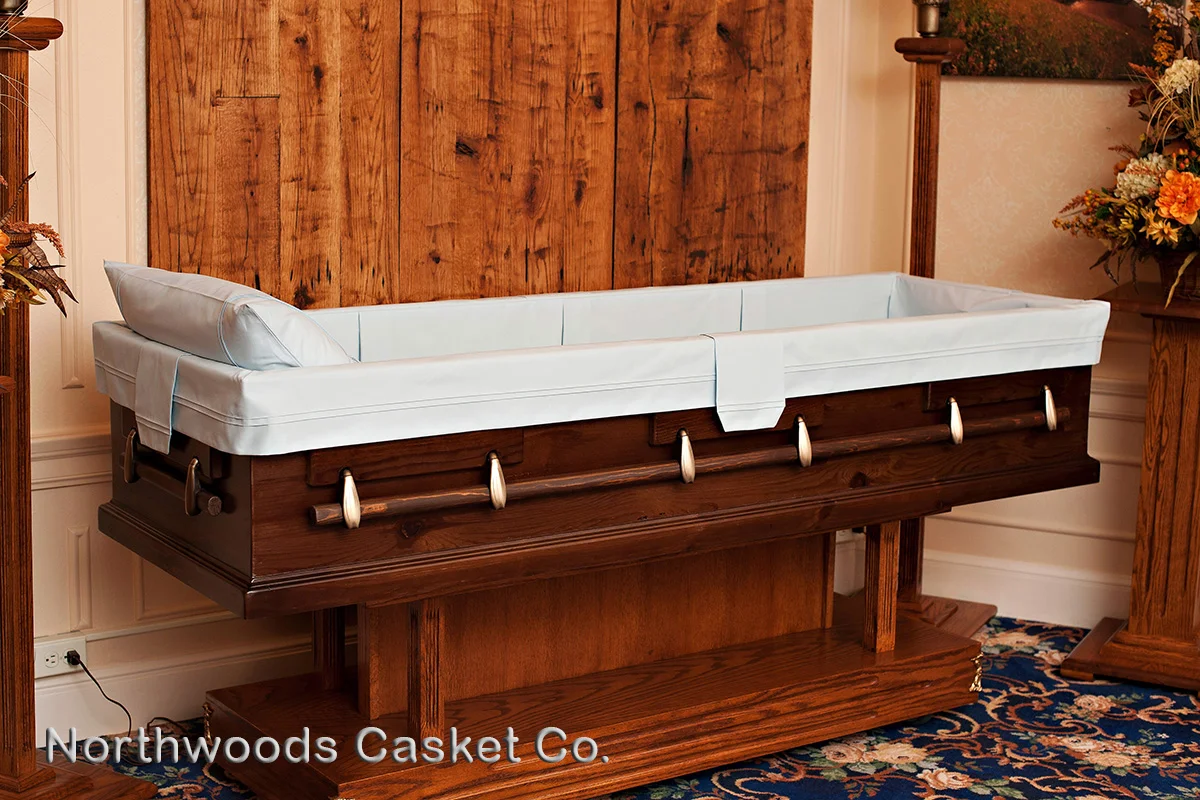 Priest Casket In Tavern Brown Northwoods Casket Company