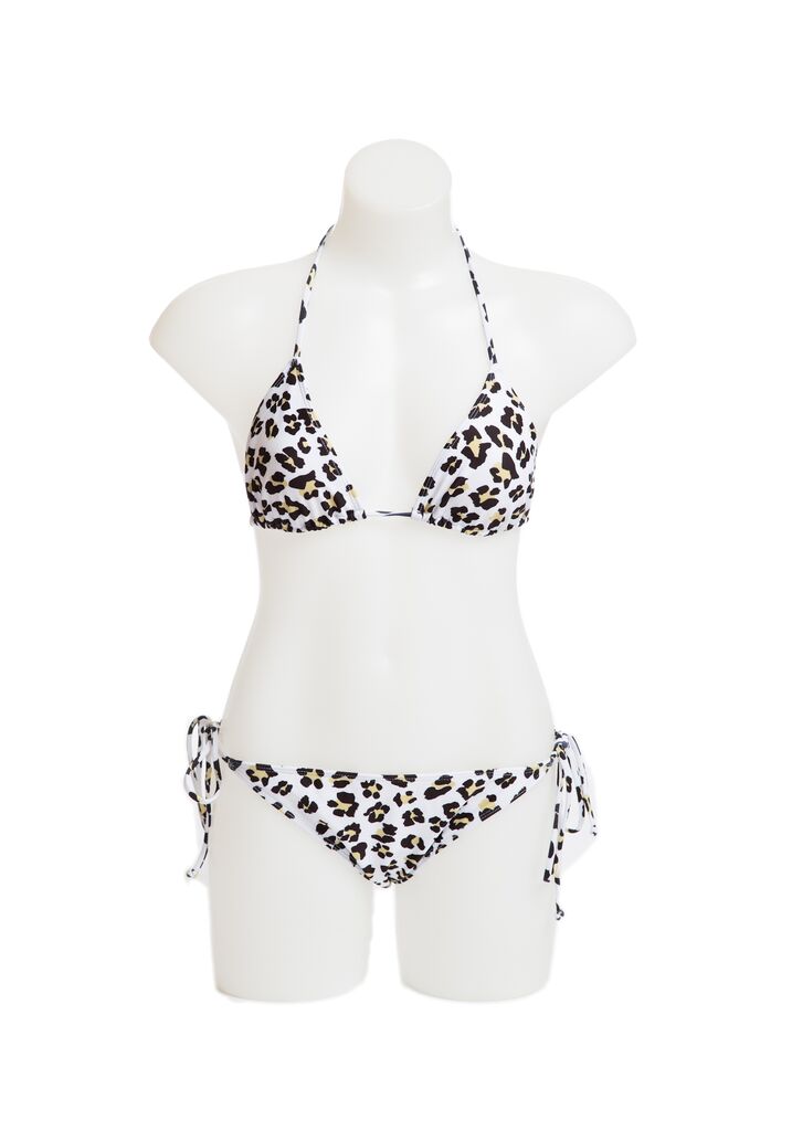 black and white leopard bikini