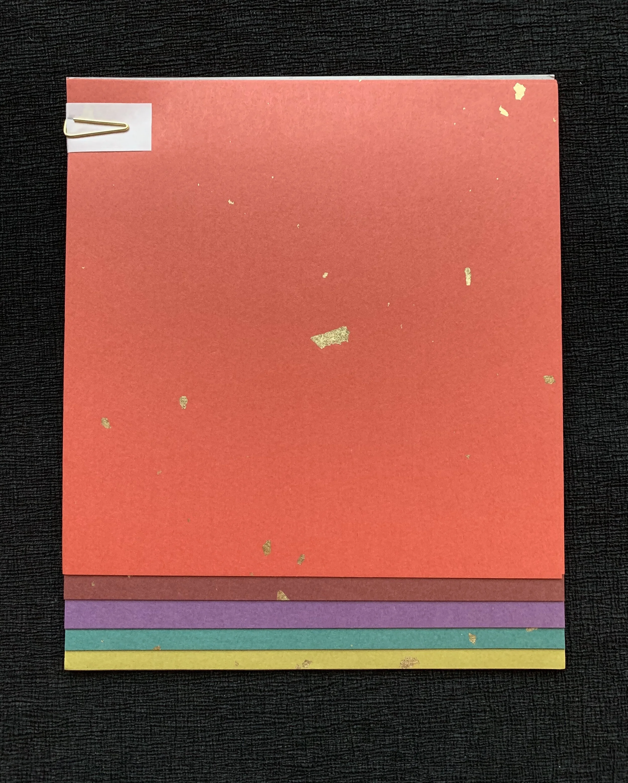 Japanese Color Paper Assorment With Gold Leaf / 25 Sheets — Washi Arts - Japanese Color Paper Assorment With Gold Leaf / 25 Sheets — Washi Arts