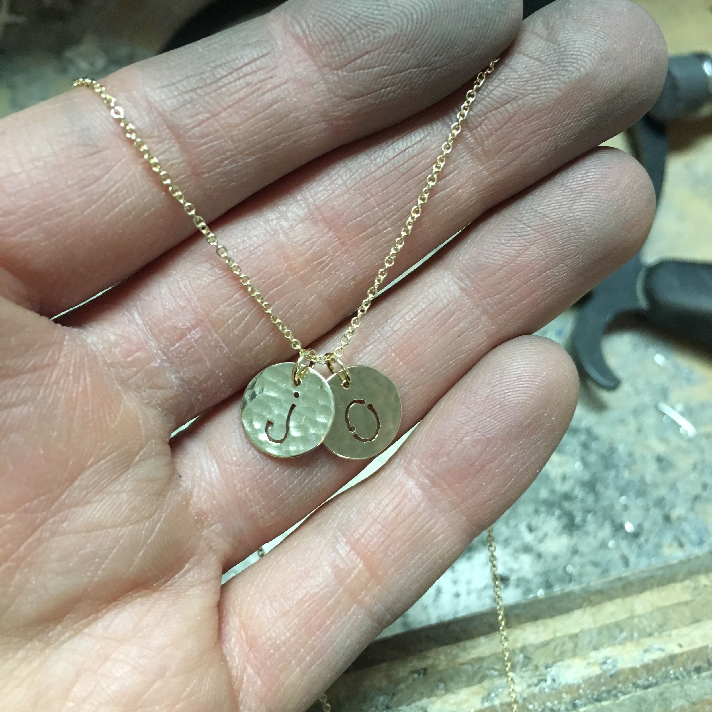 Hand Pierced Initials — Erin DeLuca Jewelry