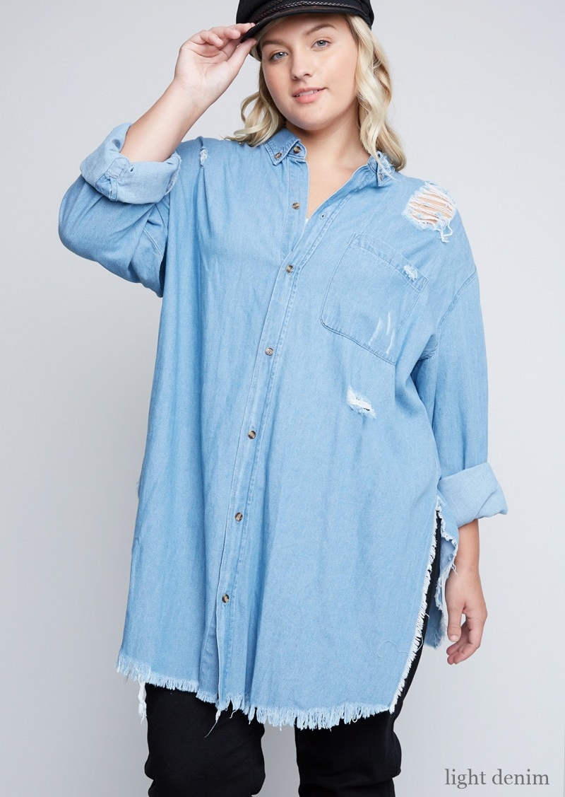 light denim button up