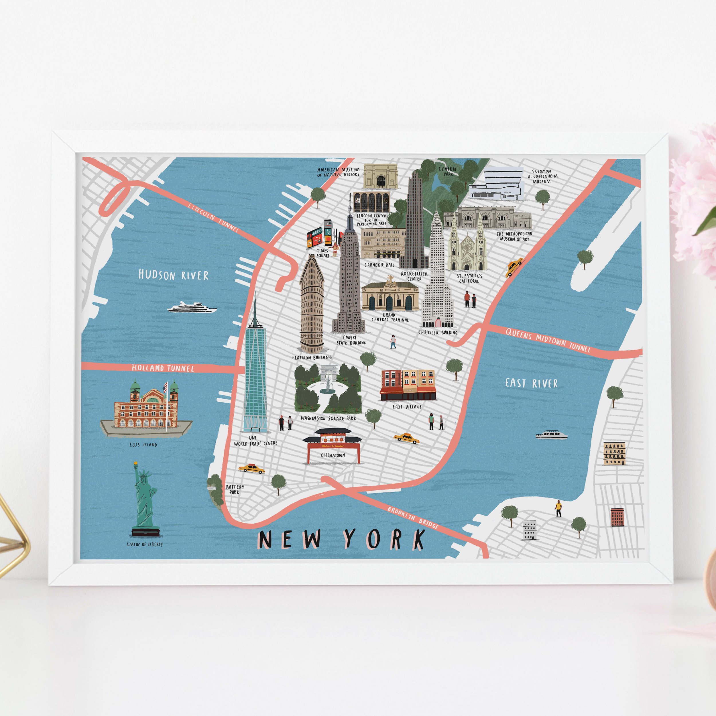 New York Map Print Alex Foster