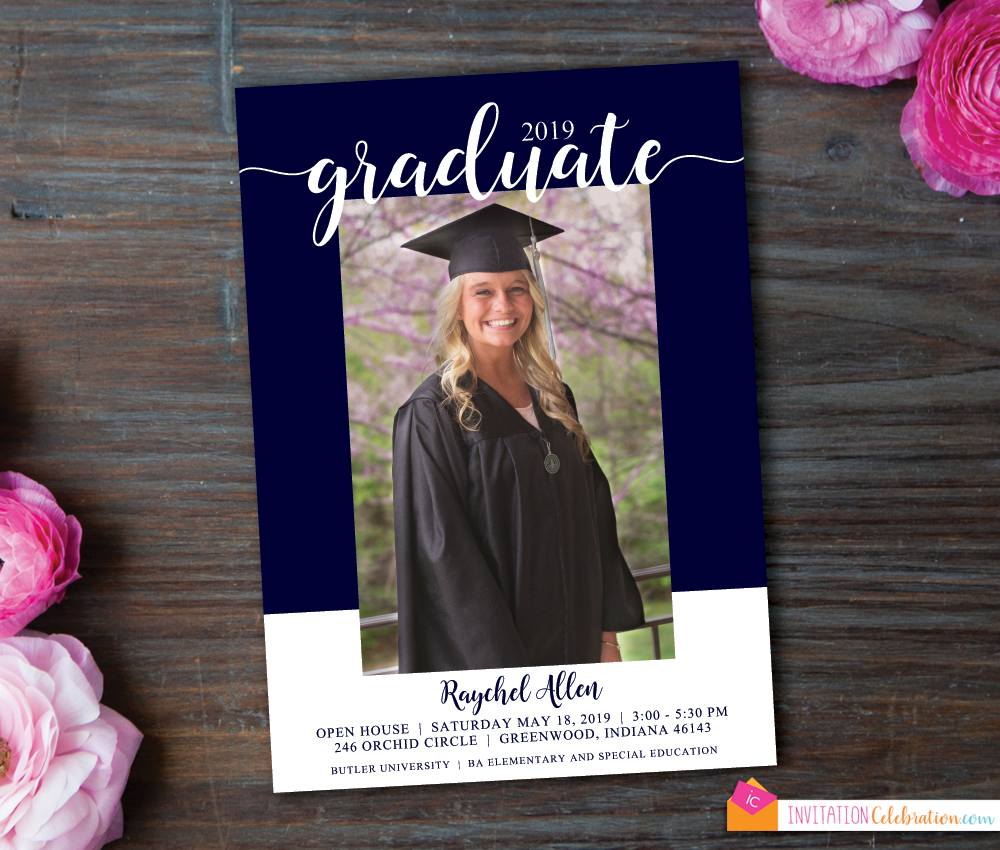 College Graduation Invitation Printed Announcement College Graduation Invitation Printed