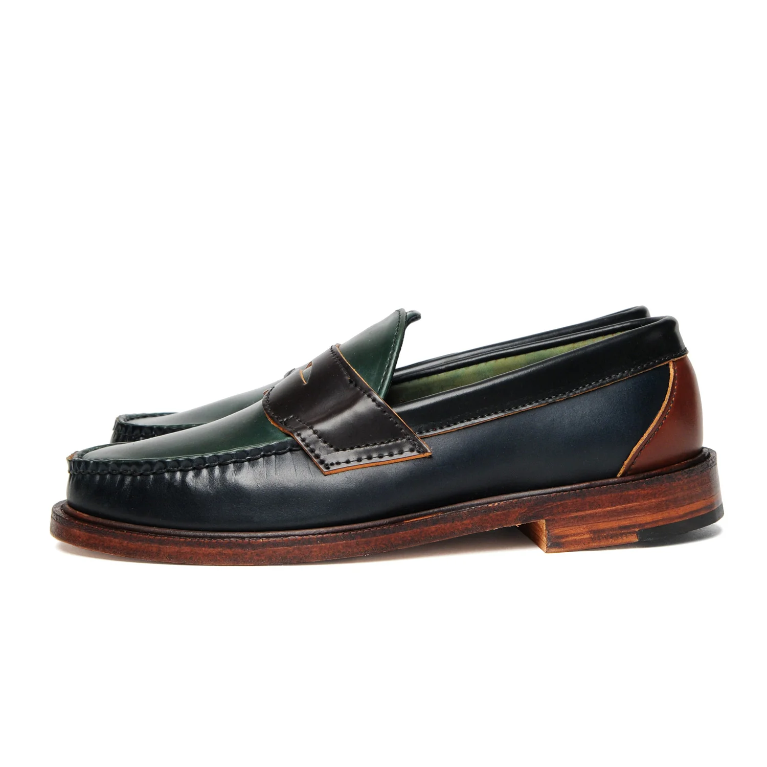 shell cordovan penny loafers