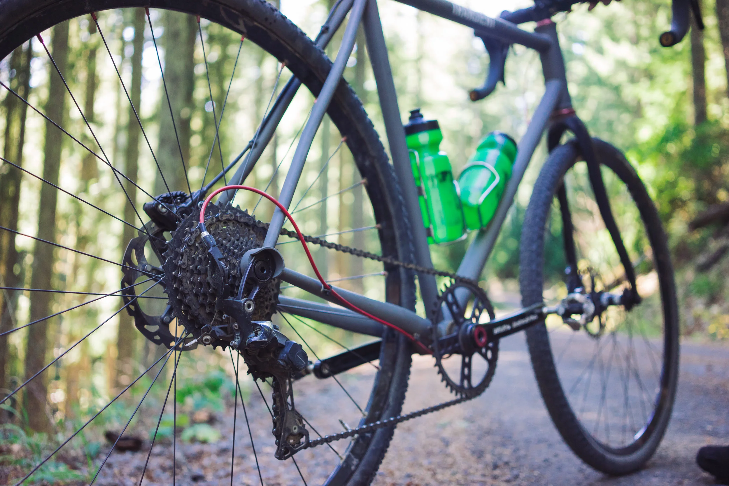 green gravel bike