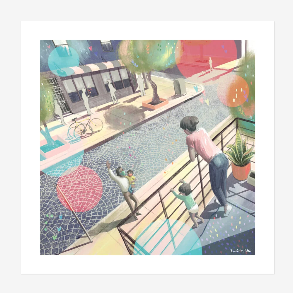 Positive corona-plan Social Distance, family artwork with BLOCKPOSTER - Yoors