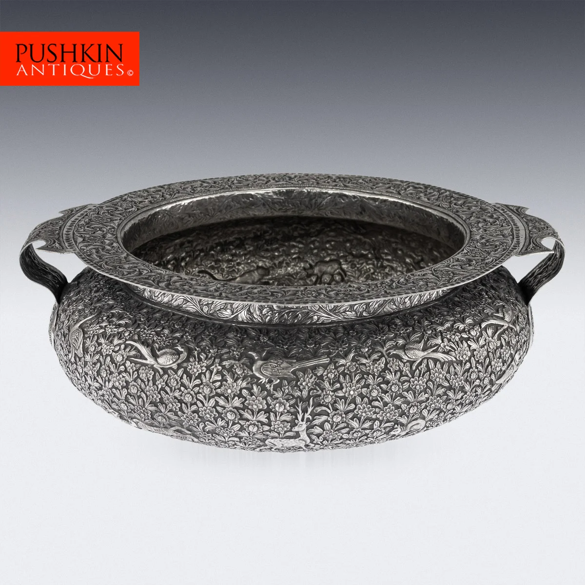Pushkin Antiques Stunning 20thc Indian Hathras Solid Silver