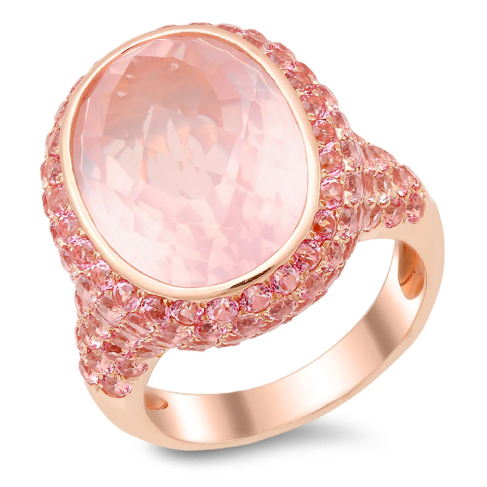 Gastvrijheid Tot ziens reflecteren 18K rose gold quartz and topaz ring - SKU#: 21031 — Michael John Bridal Gastvrijheid Tot ziens reflecteren 18K rose gold quartz and topaz ring - SKU#: 21031 — Michael John Bridal