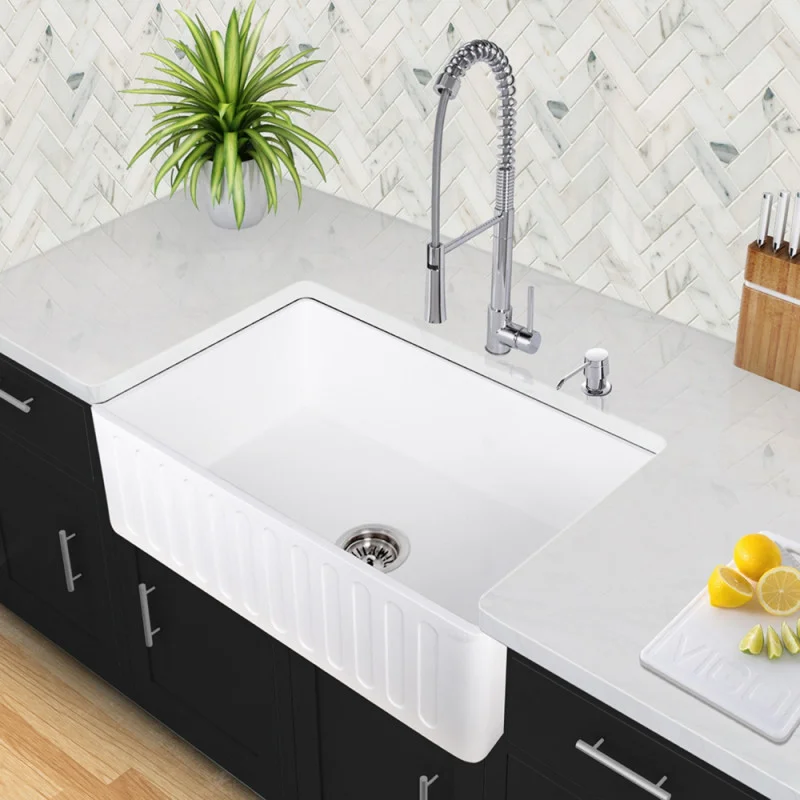 Vigo 36 Matte Stone Farmhouse Kitchen Sink 75 Cabinets