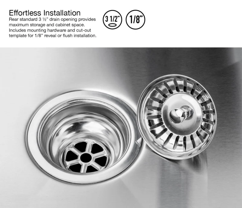 24 Inch Undermount Stainless Steel Kitchen Sink Grid And Strainer