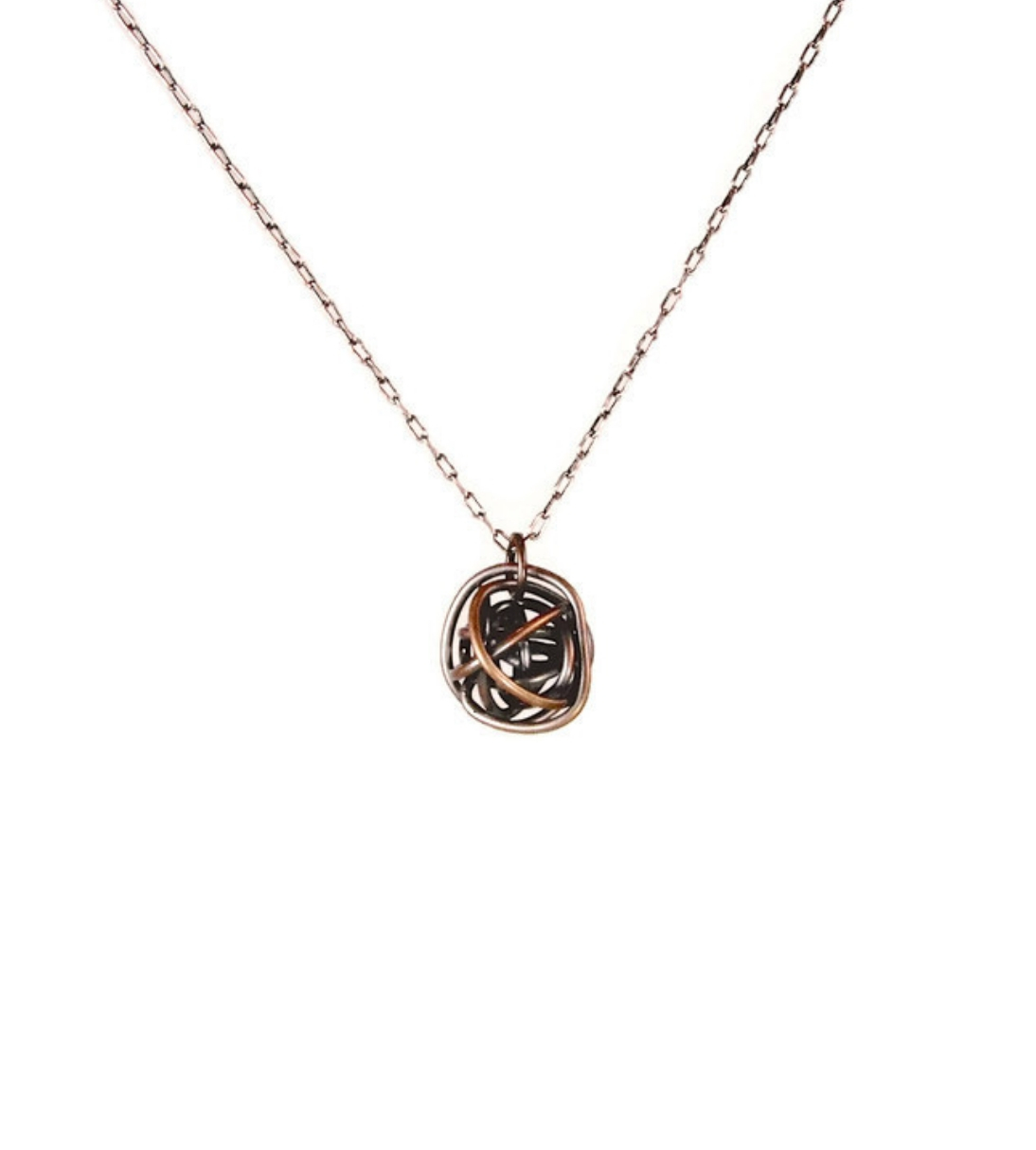 Scribbles Small Copper Pendant Necklace Tactile Melodies