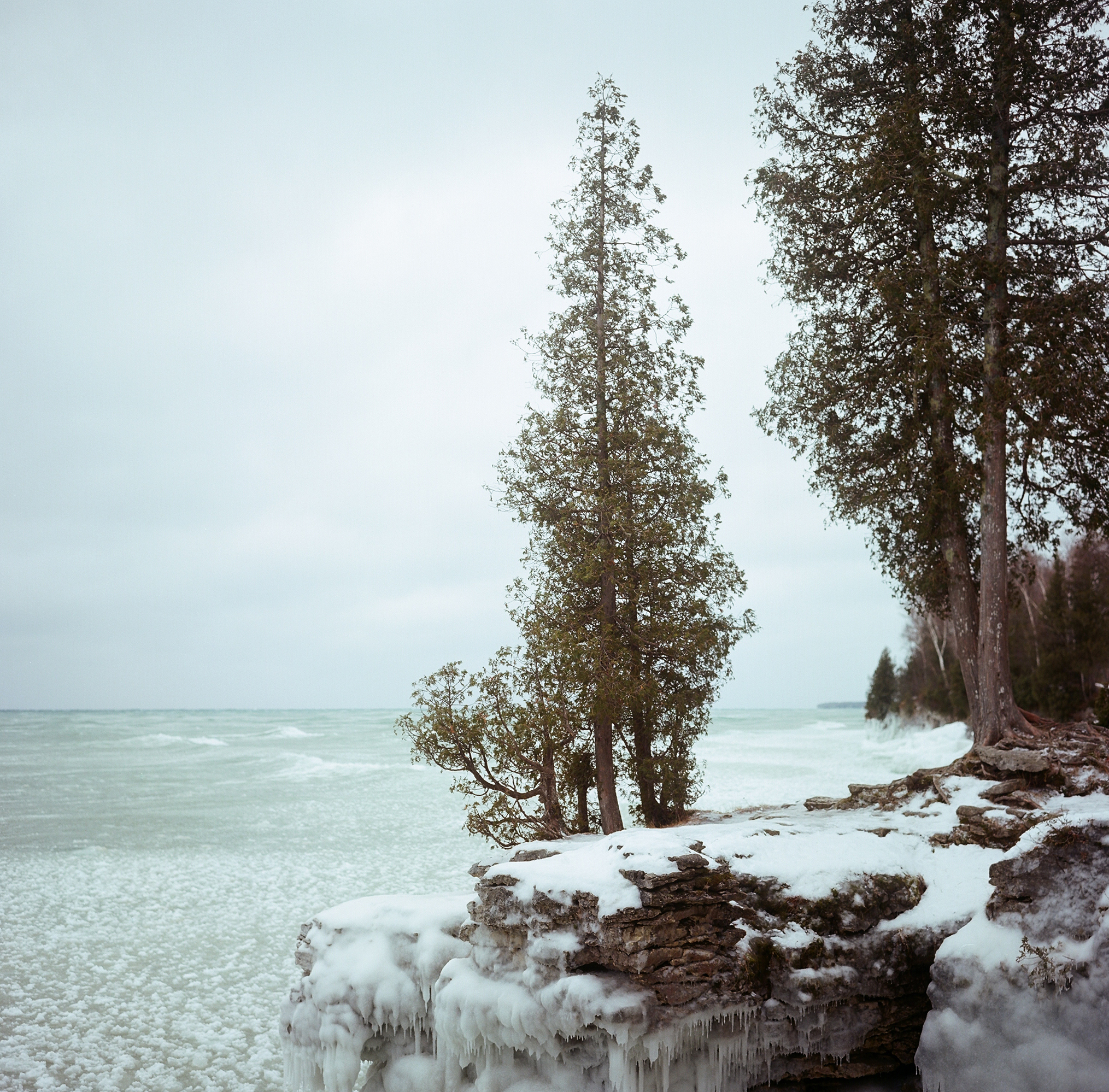 Cave Point Door County Winter The Mccartneys Photography Wisconsin Wedding Portrait Photographers