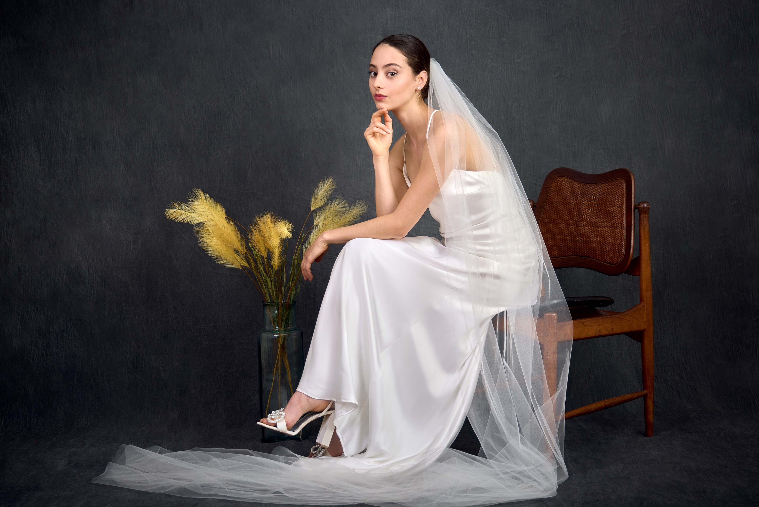 Olbye Women's Wedding Veil 108 Inch Cathedral Veil Single Tier 1T Long Veils  for Brides Soft Sheer Ivory Veil (Light Ivory) at  Women's Clothing  store