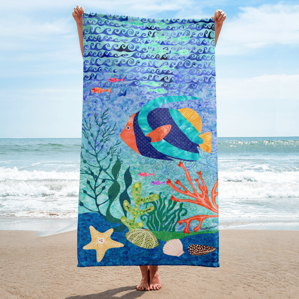 KD Spain — Oceana Coral Reef Fish Coastal Tropical Beach And Bath Towel