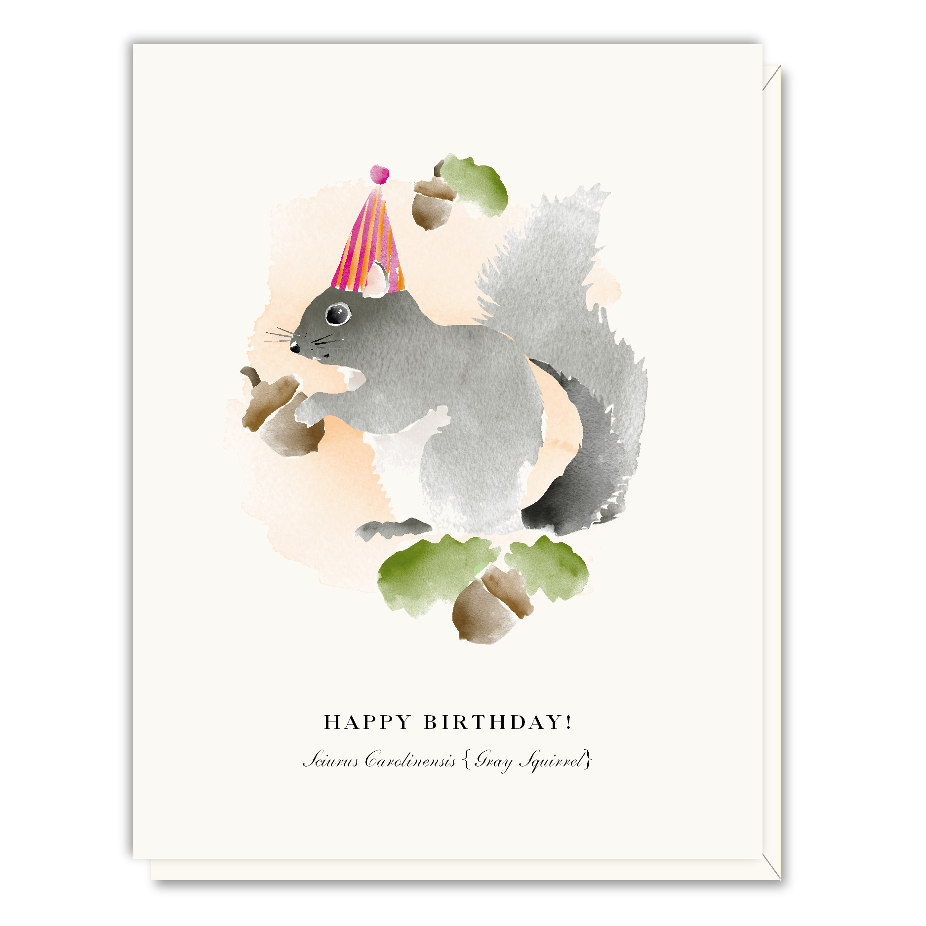 Birthday Card Blank Inside Relax Squirrel on Tree Branch Enjoy Chill Out 