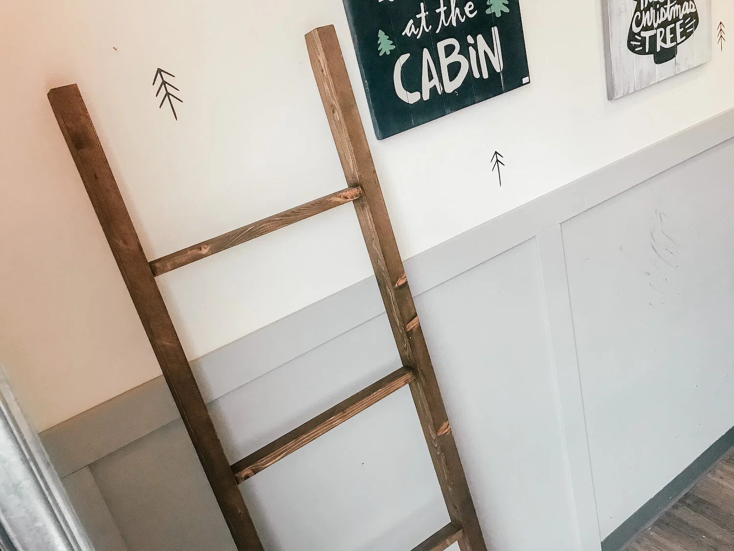 Blanket Ladder DIY Kit Rustic Chalk Decor
