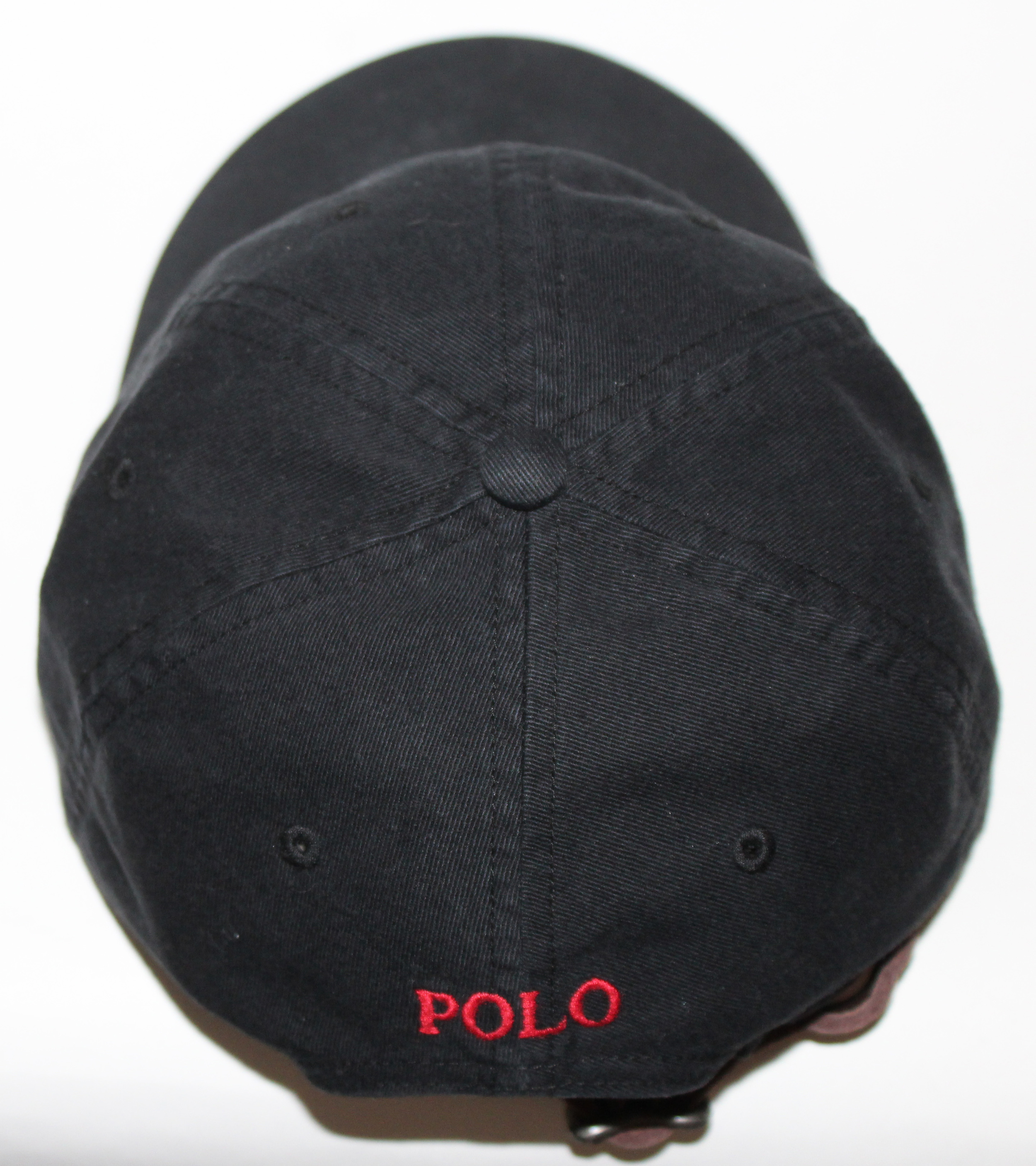 black polo beanie with red horse