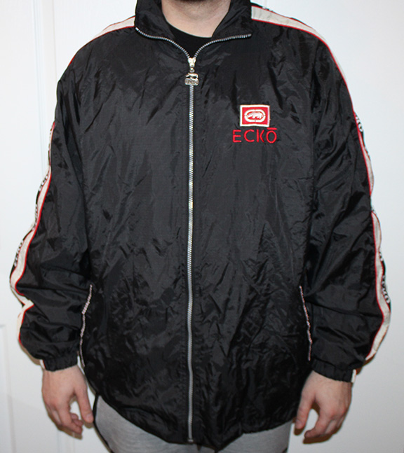 90s Ecko Unlimited Large Logo Black Red Windbreaker Size L Roots