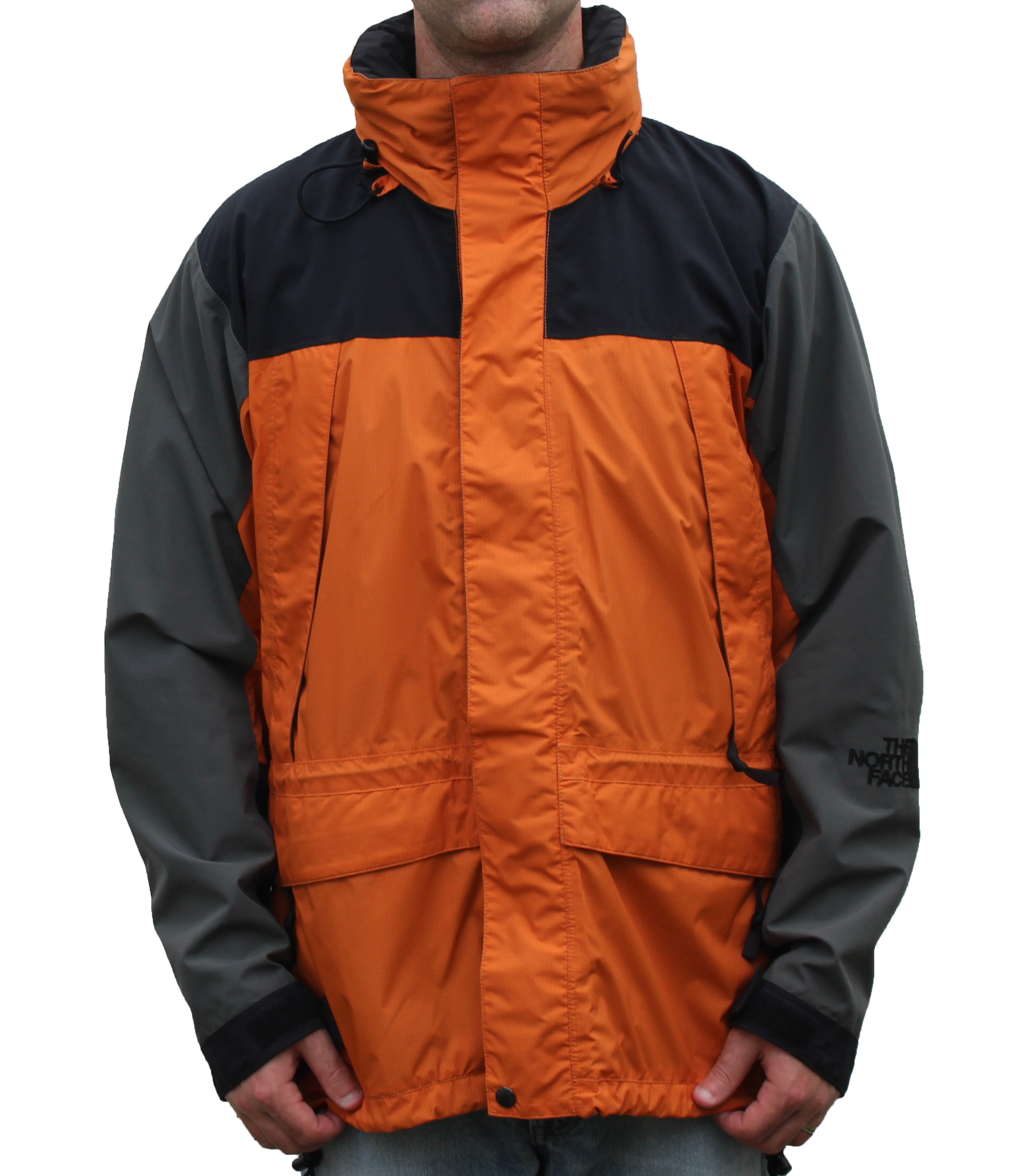 north face black and orange