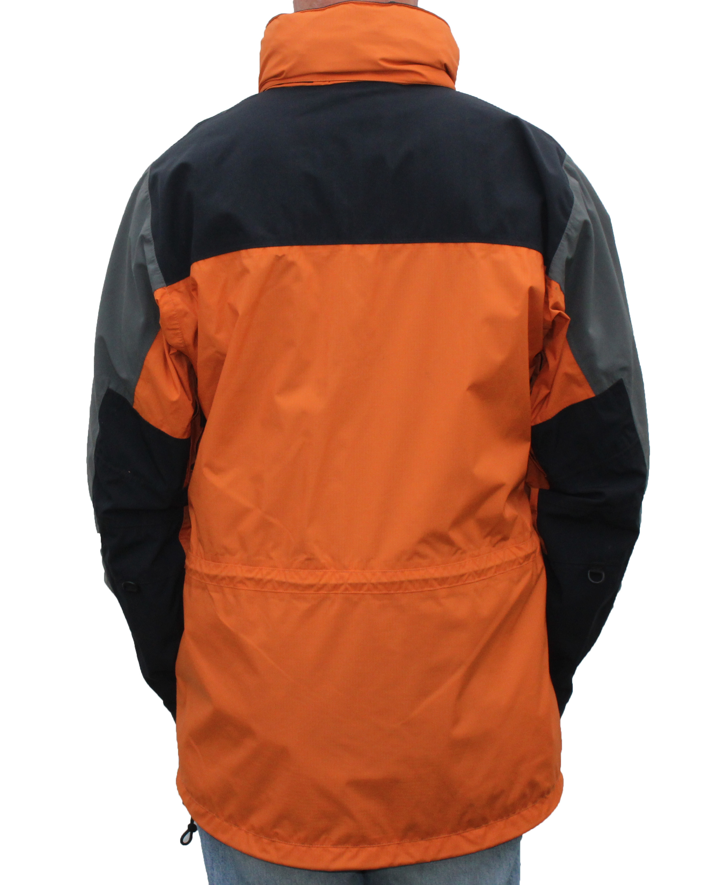north face orange and black jacket