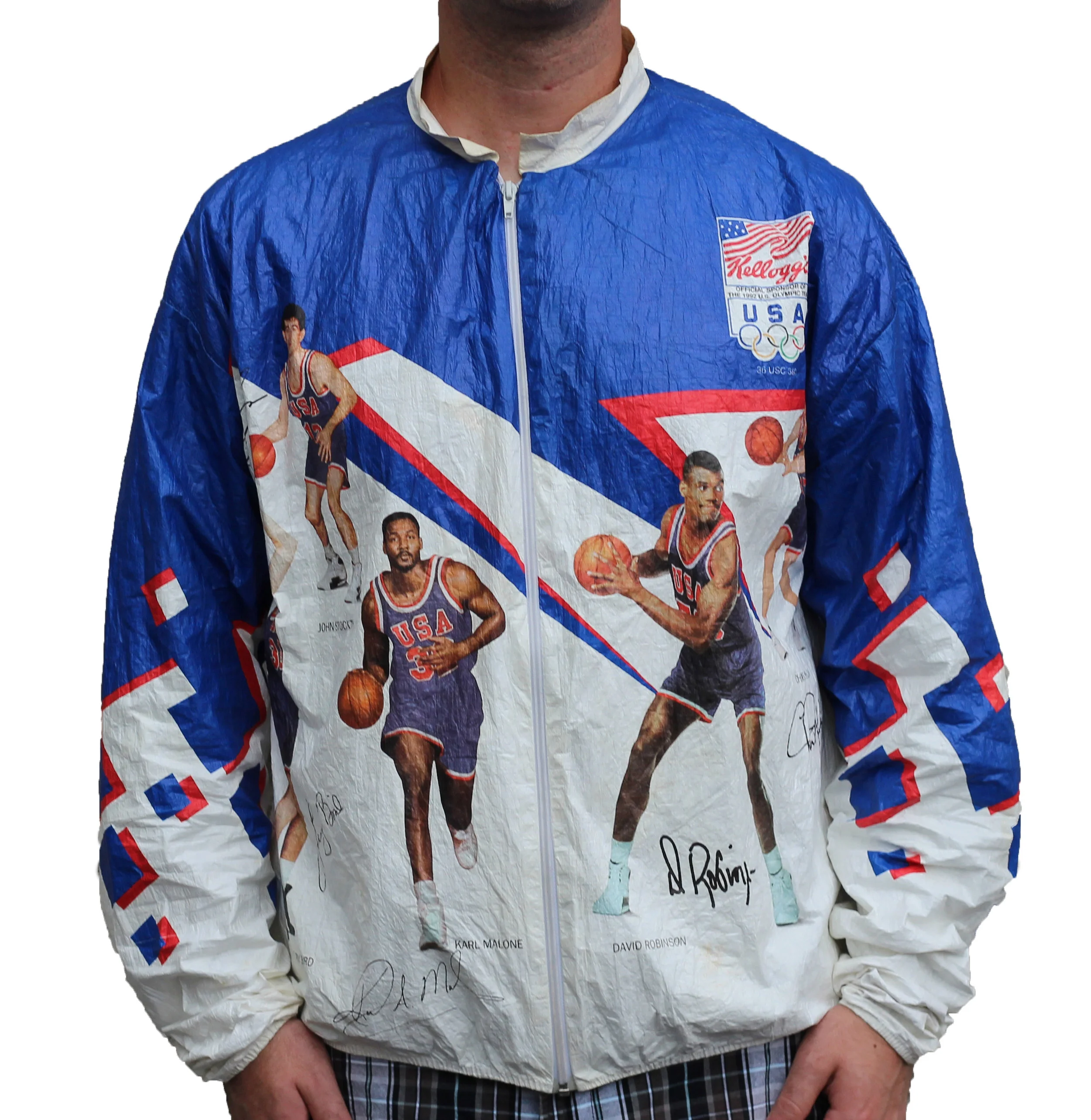 Vintage Kelloggs 1992 Usa Olympics Dream Team Tyvek Windbreaker