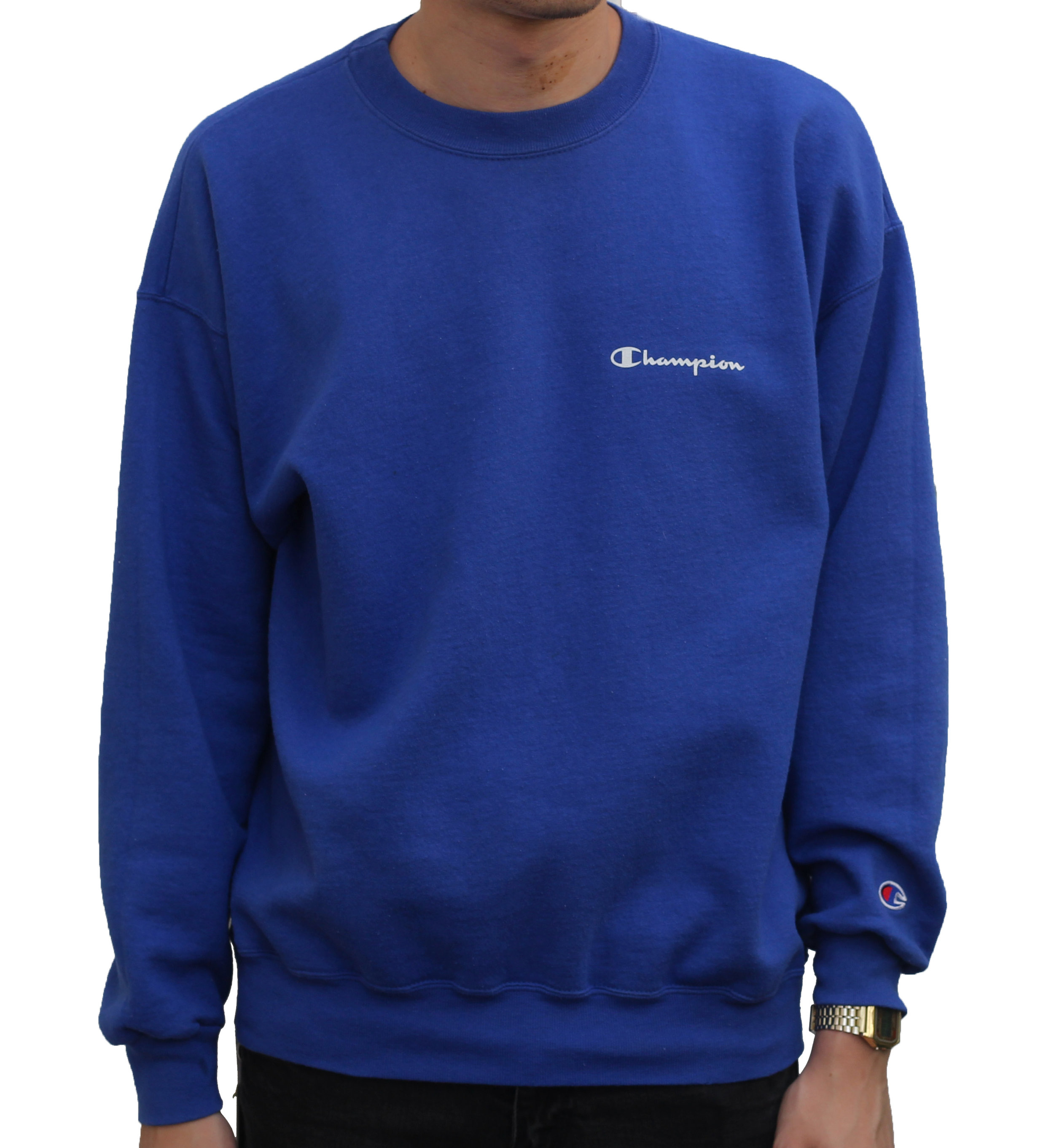 blue champion crewneck