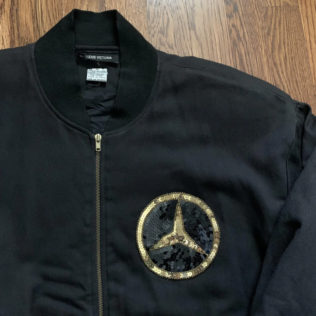 Women S Vintage Alexis Victoria Mercedes Benz Sequin Bomber Jacket