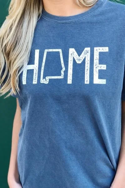 Comfort Colors Denim Blue Al Home Short Sleeve Graphic Tee