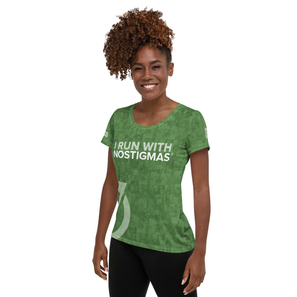 I Run With NoStigmas All-Over Print Women's Athletic T-shirt — NoStigmas