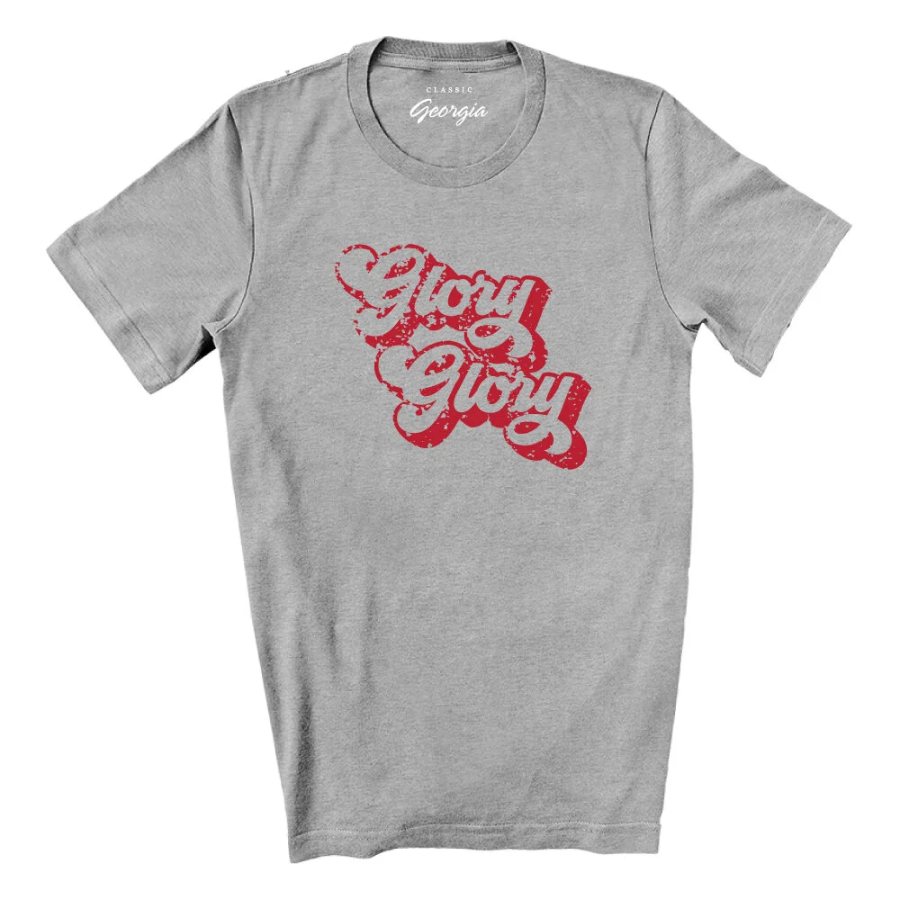 Classic Georgia Glory Glory Retro Script T Shirt Classic Georgia