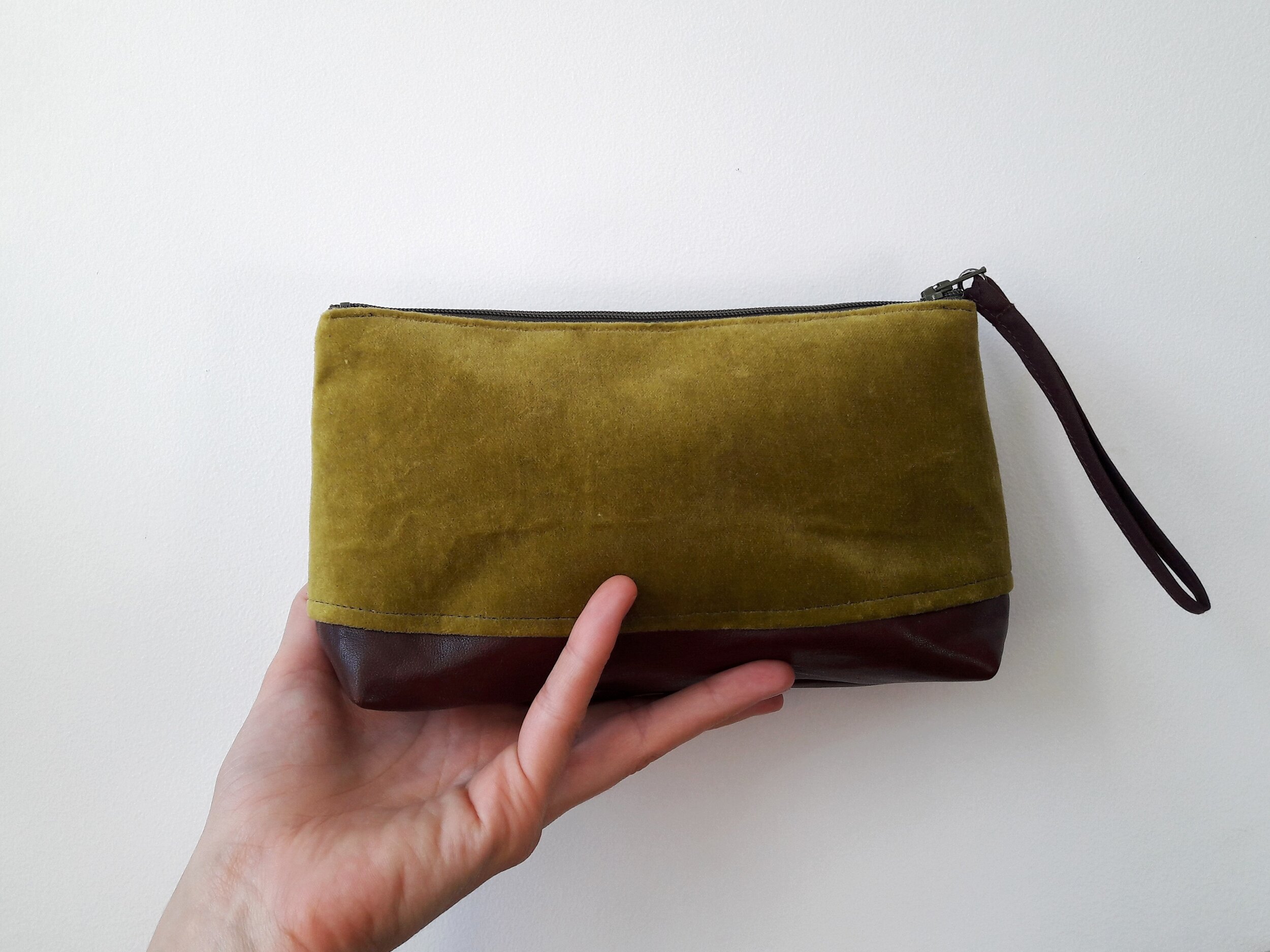 green velvet pouch