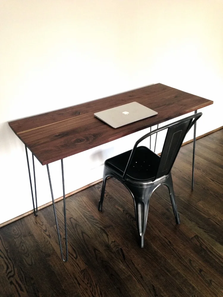 wood hairpin desk