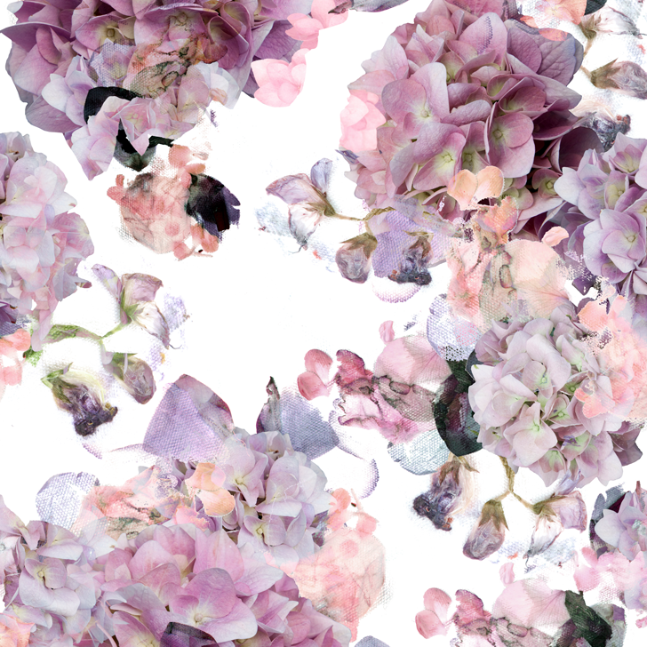Pink Hydrangeas on Linen Pink Hydrangeas on Linen