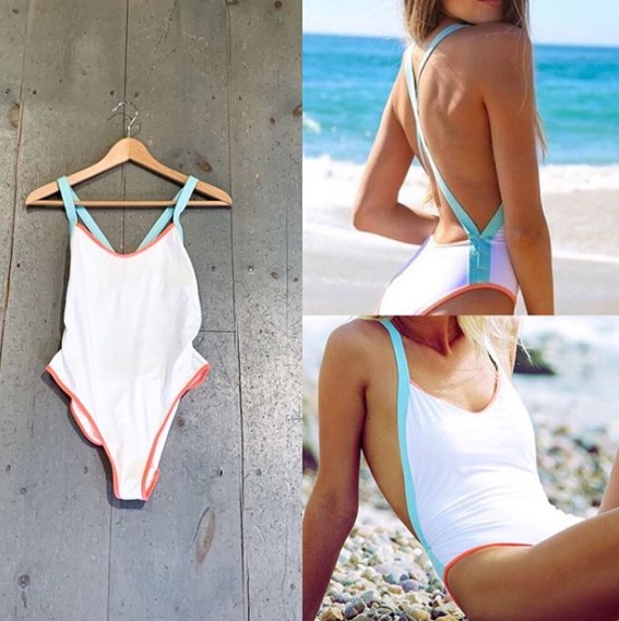 l space white one piece