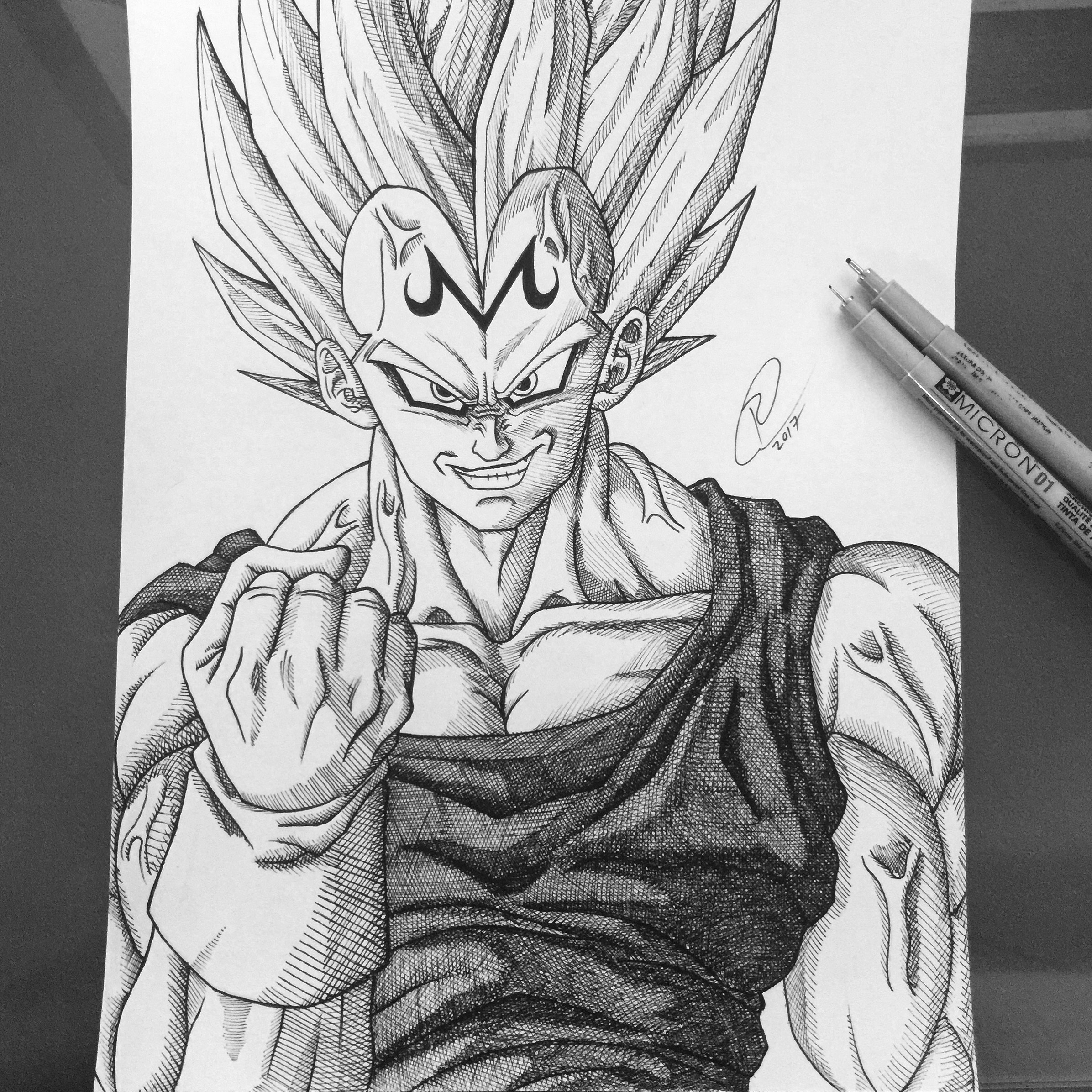 Orozco Design Store Dragon Ball Z Majin Vegeta Ink Illustration
