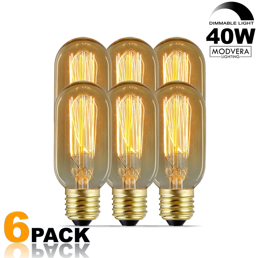 6-Pack Dimmable Amber Siher E26 Edison Retro Bulb Antique Vintage Style Light