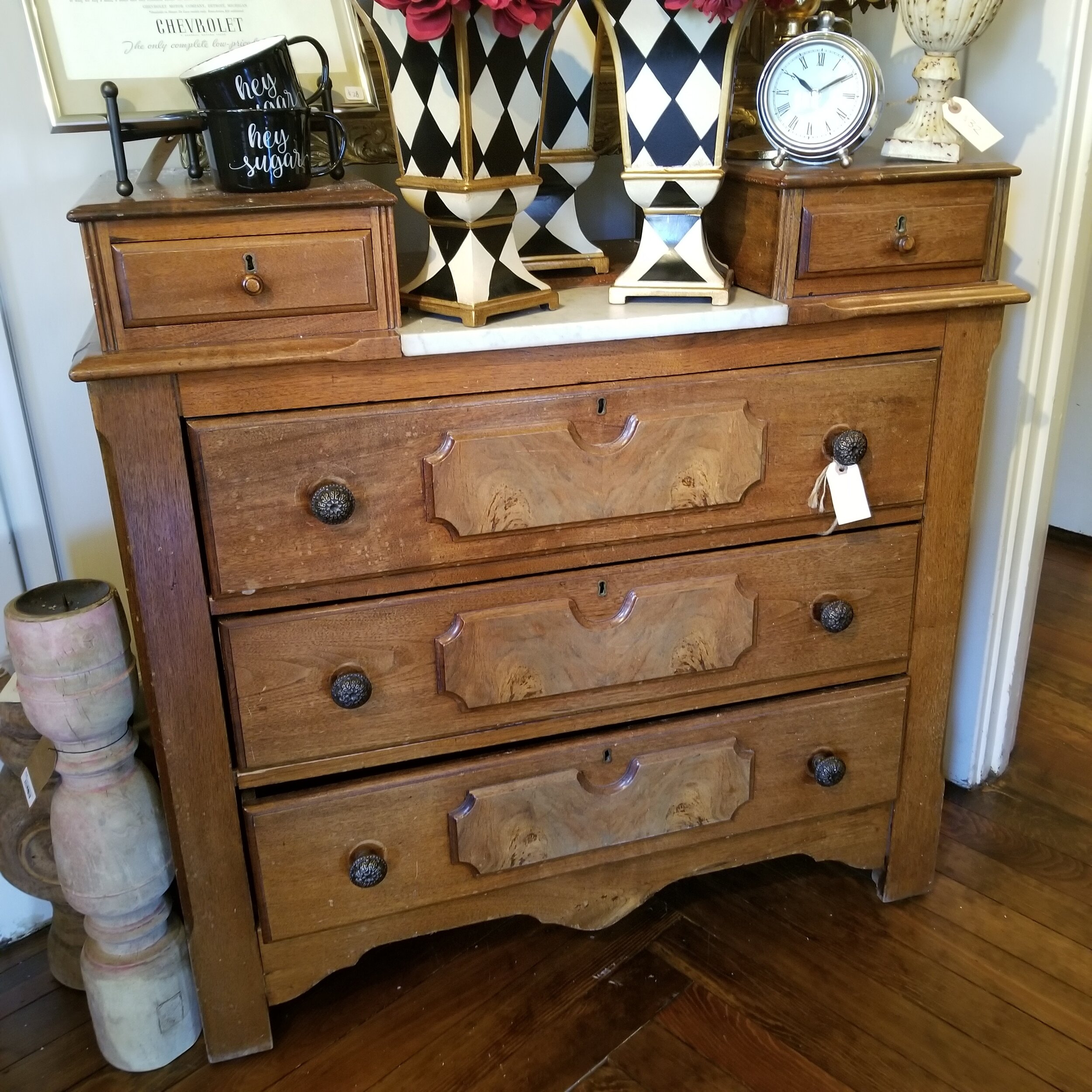 5 Drawer Dresser With Partial Marble Top Eddy Street Vintage Market
