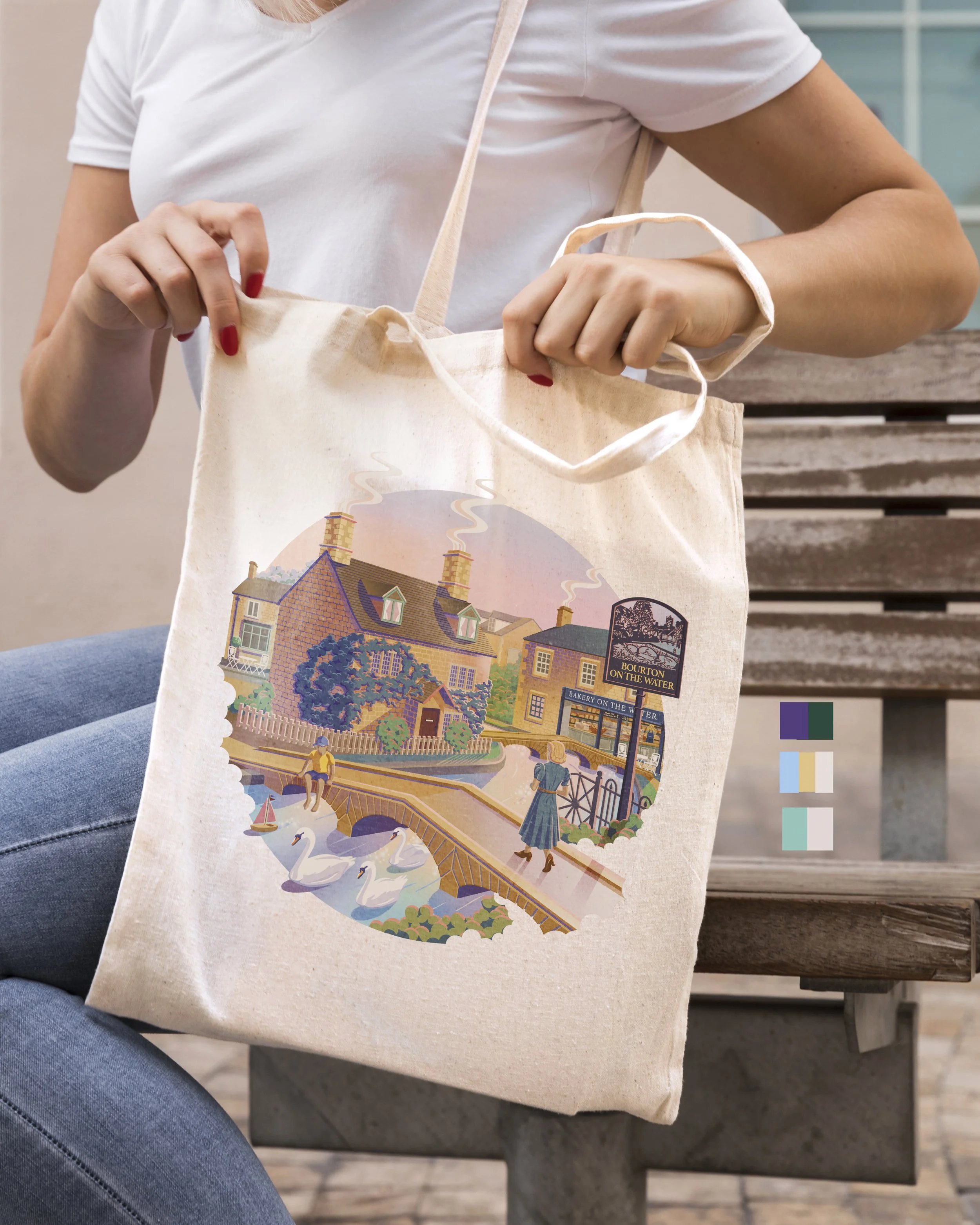 thumbnail image 2 of The Cotswolds Ditsy Floral Canvas Weekender Tote Bag By Terri Conrad... 2 of 11