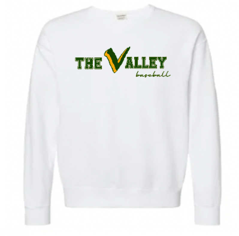 Southern Script The Valley Baseball Premium Comfort Wash SweatshirtSpring Valley High School