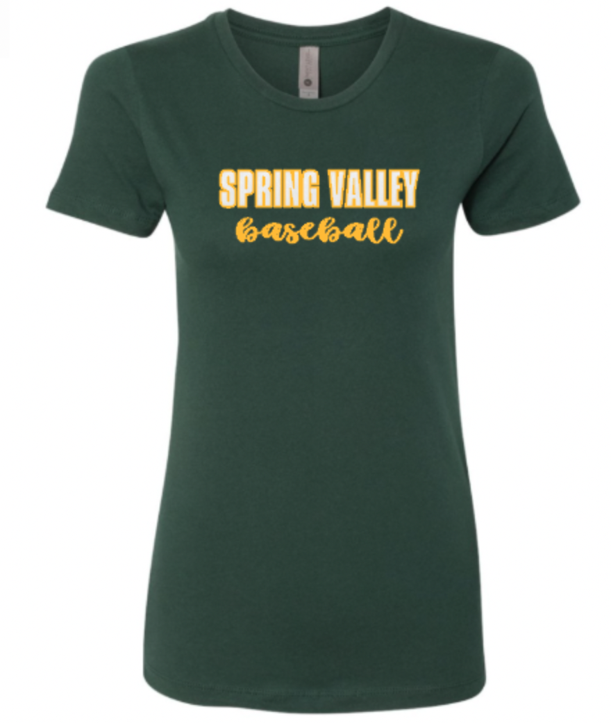 Southern Script Spring Valley Custom Sport Glitter Boyfriend Tee w Custom  Player NumberSpring Valley High School